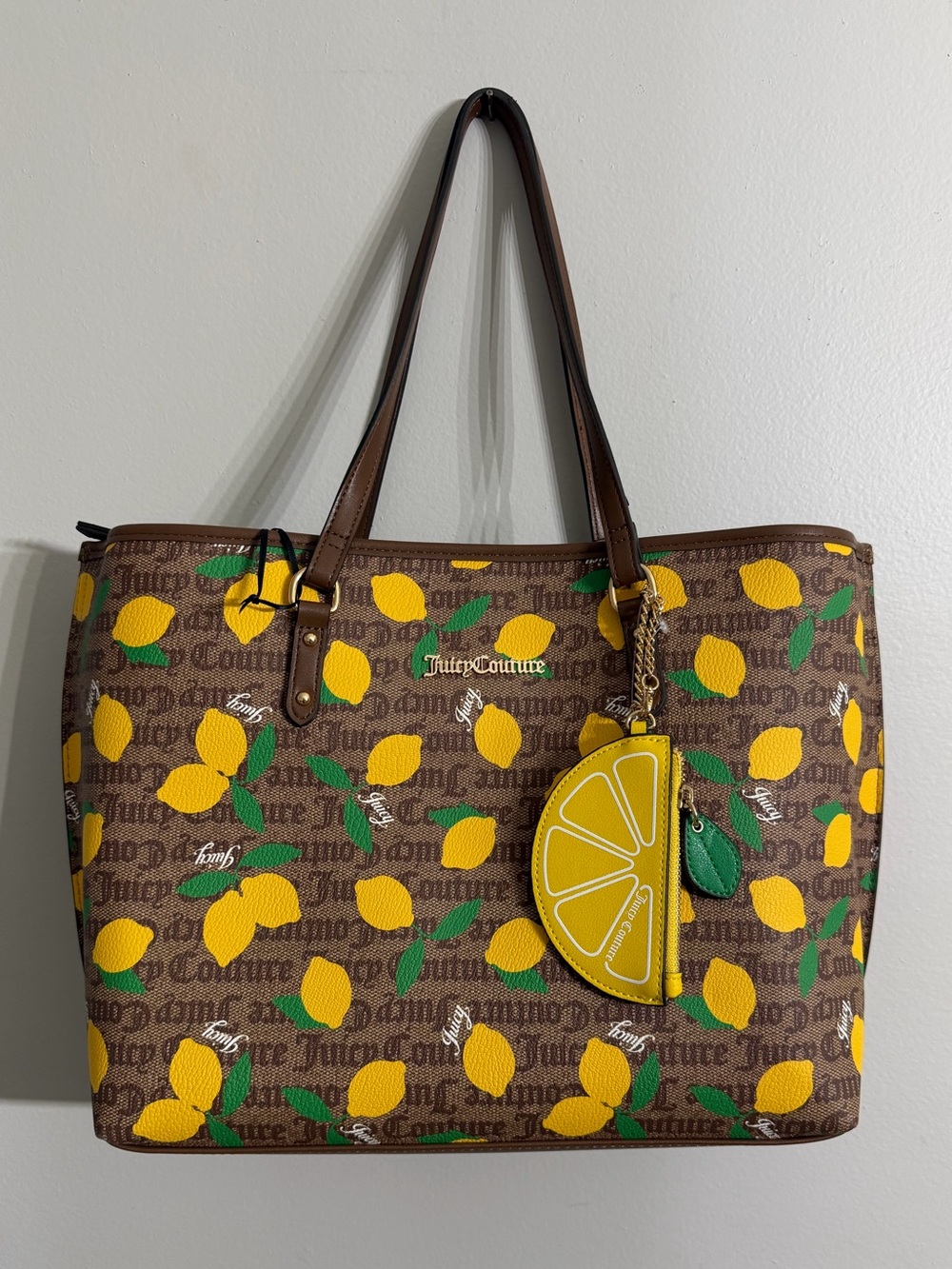 Juicy Couture Fruitful Lemon Monogram Tote Bag